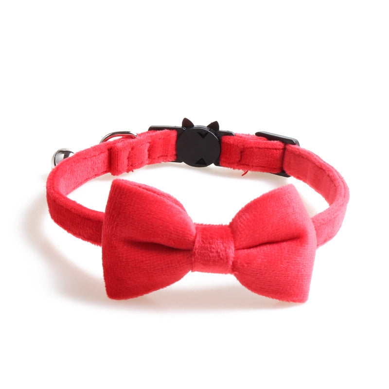 Velvet Bowknot Dog Collar