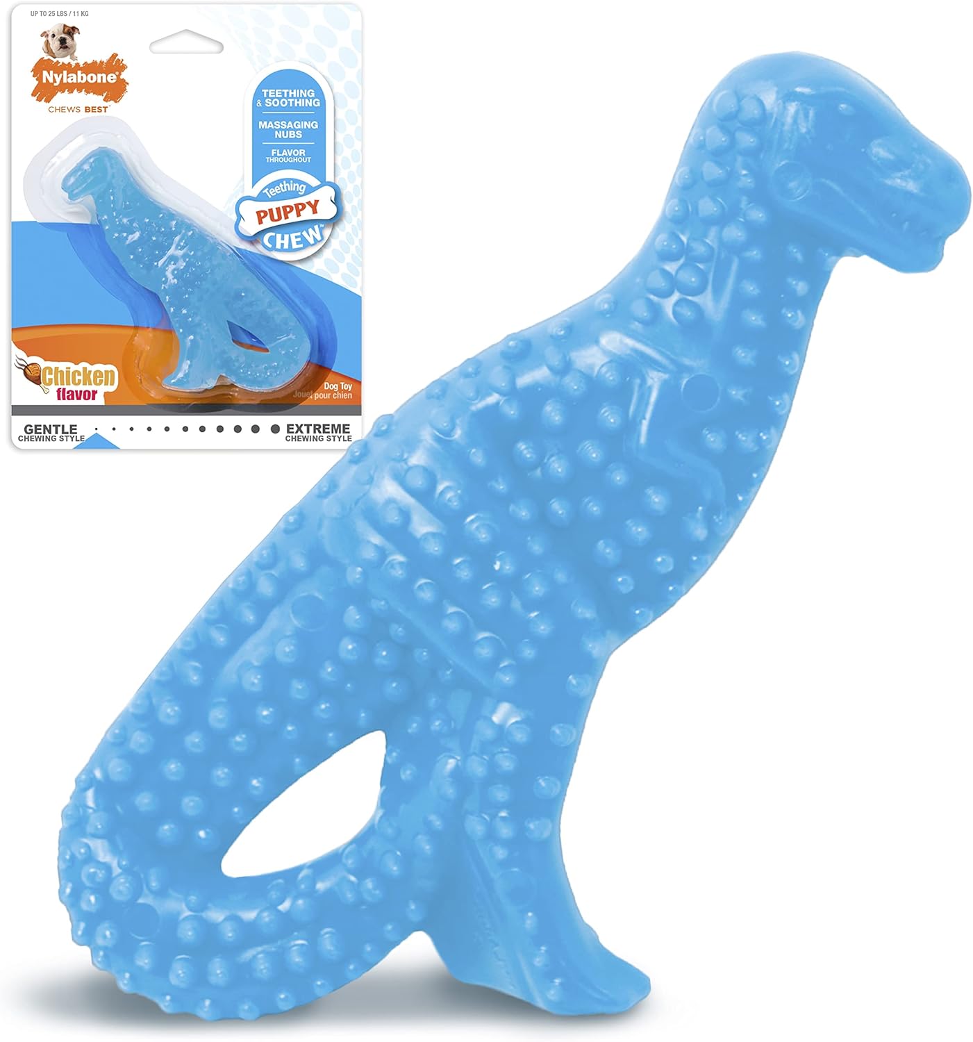Nylabone Puppy Teething Dino Chicken - Small