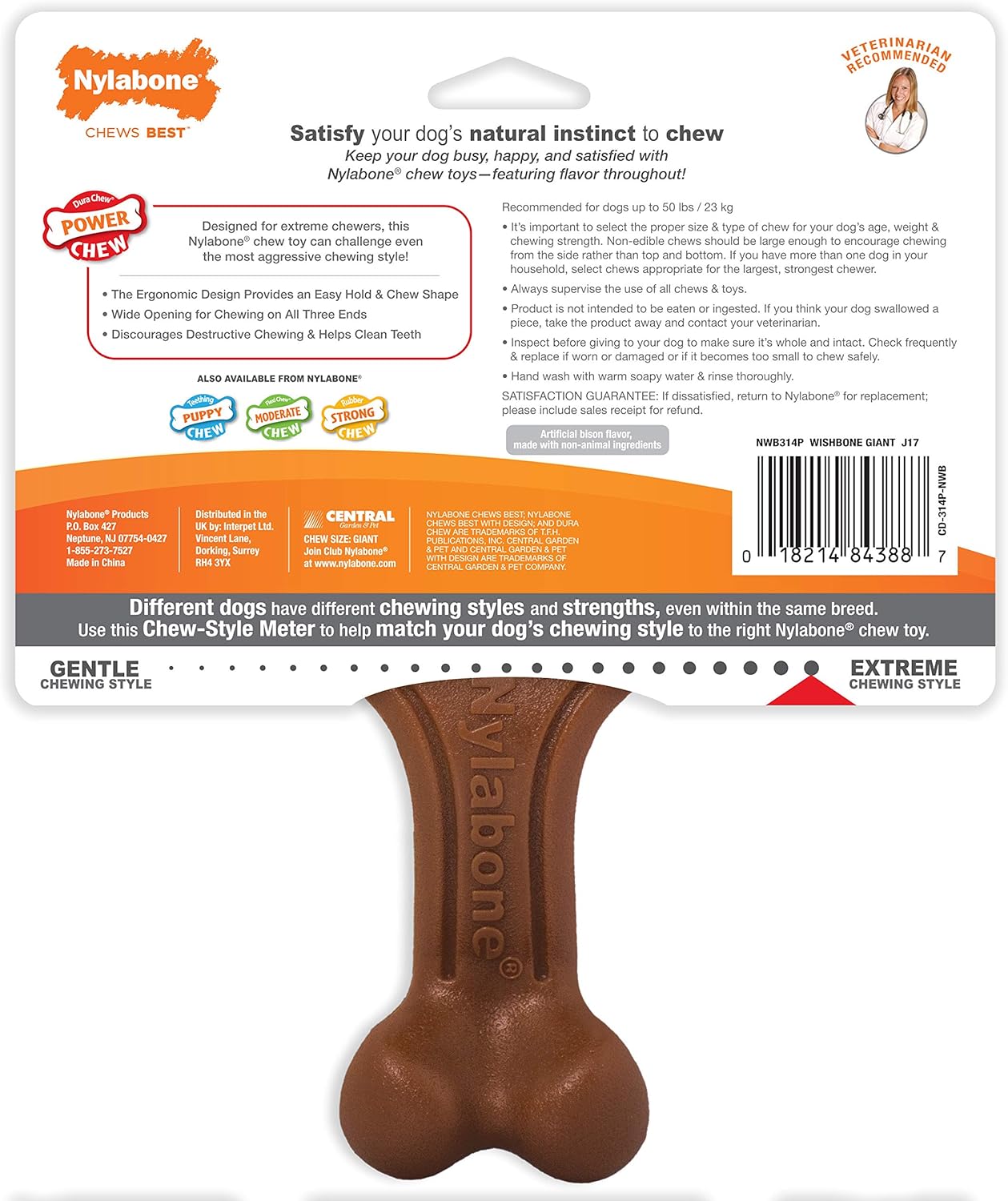 Nylabone Extreme Chew Wishbone Bison Large