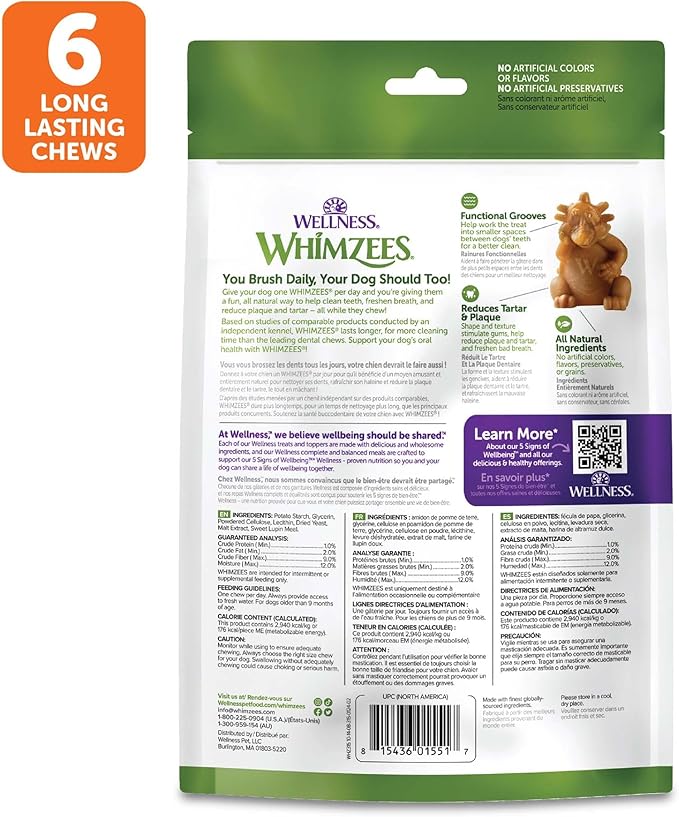 Whimzees Hedgehog Chew Large 6pk