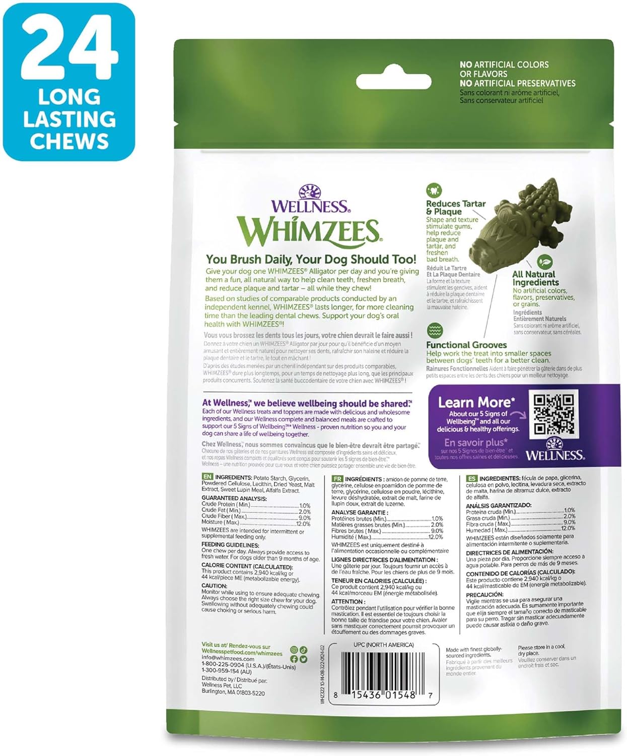 Whimzees Alligator Chew - Small 24pk