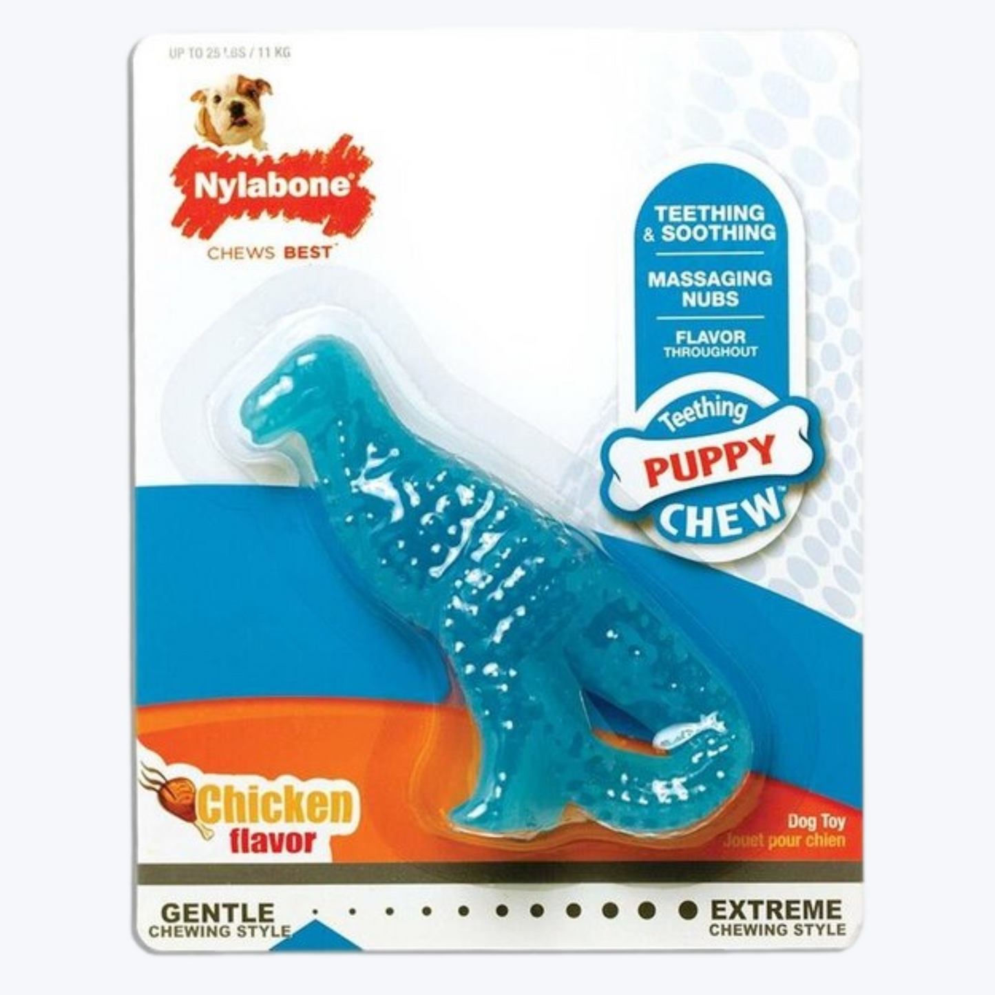 Nylabone Puppy Teething Dino Chicken - Small