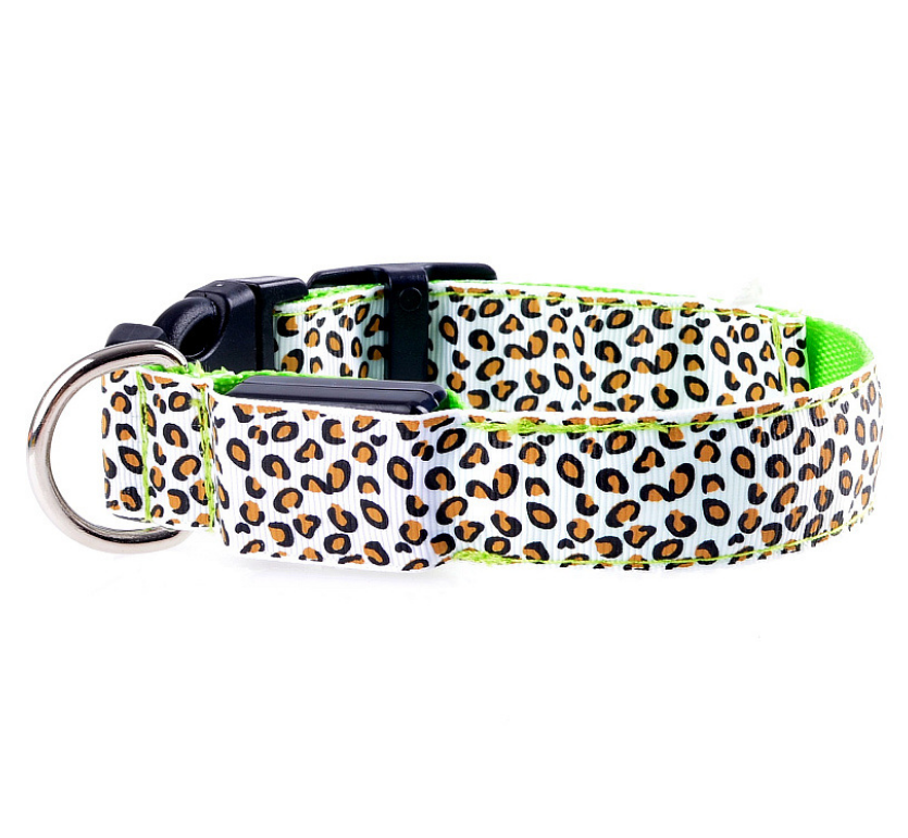 LED Nylon Leopard Pet Collar