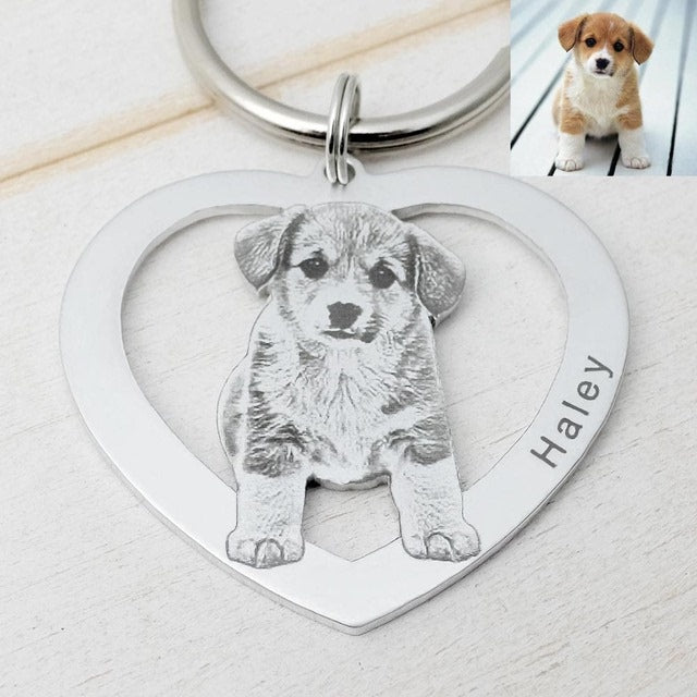 Custom Dog Photo Keychain