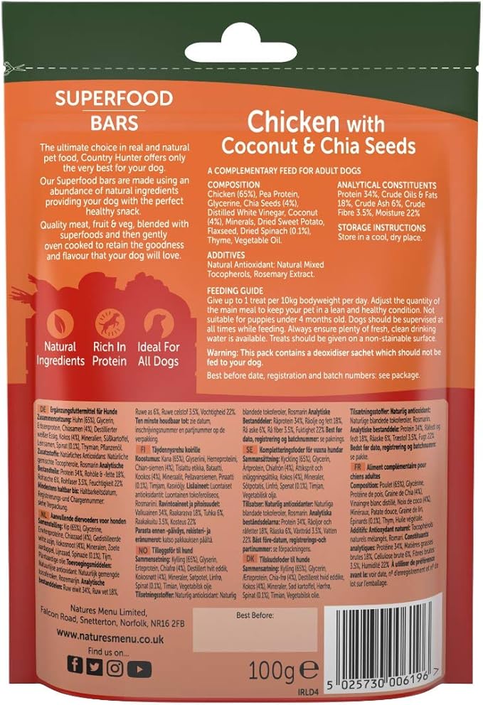 C Hunter Superfood Bar Chicken 100g