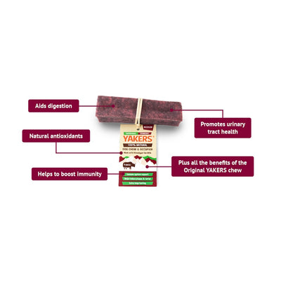 Yakers Dog Chew Cranberry Superfood Medium