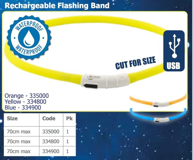 Ancol Flashing Band Yellow - One Size Fits All