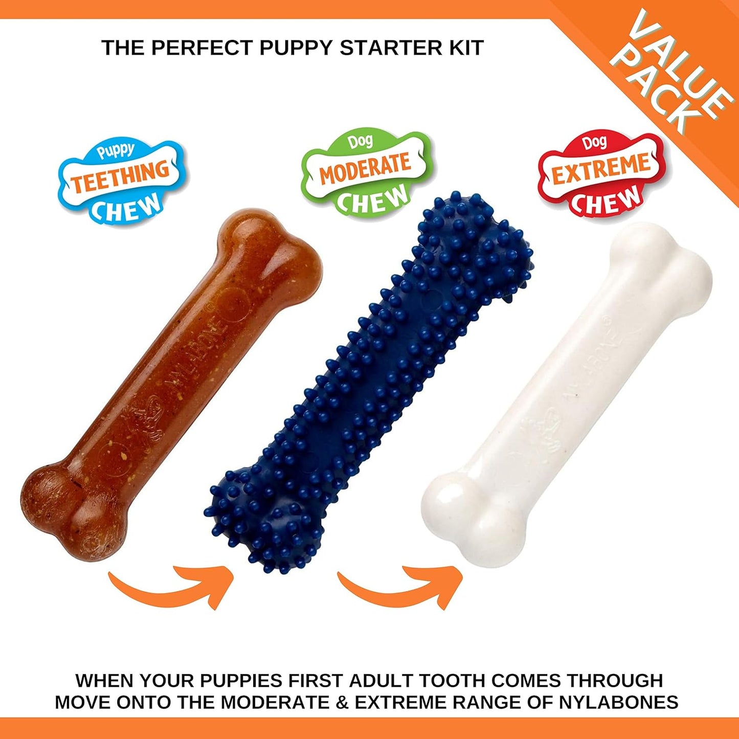 Nylabone Puppybone Chew Starter Kit - 3 pack