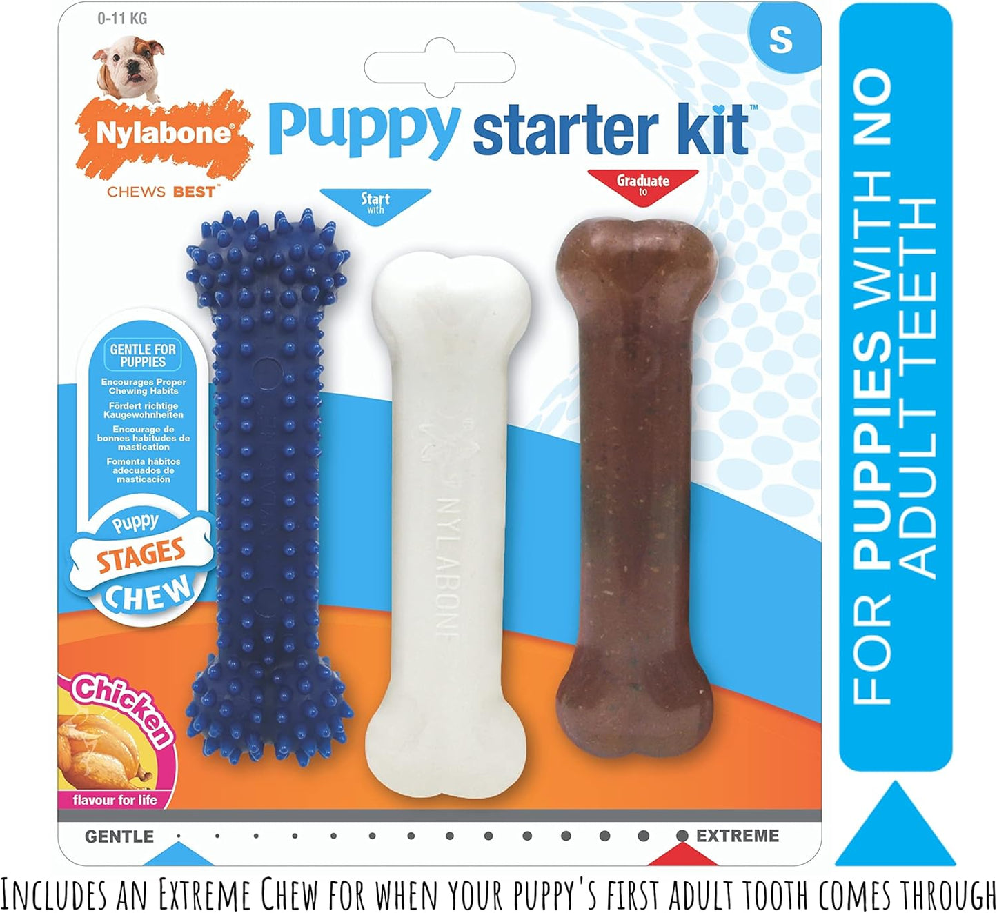 Nylabone Puppybone Chew Starter Kit - 3 pack