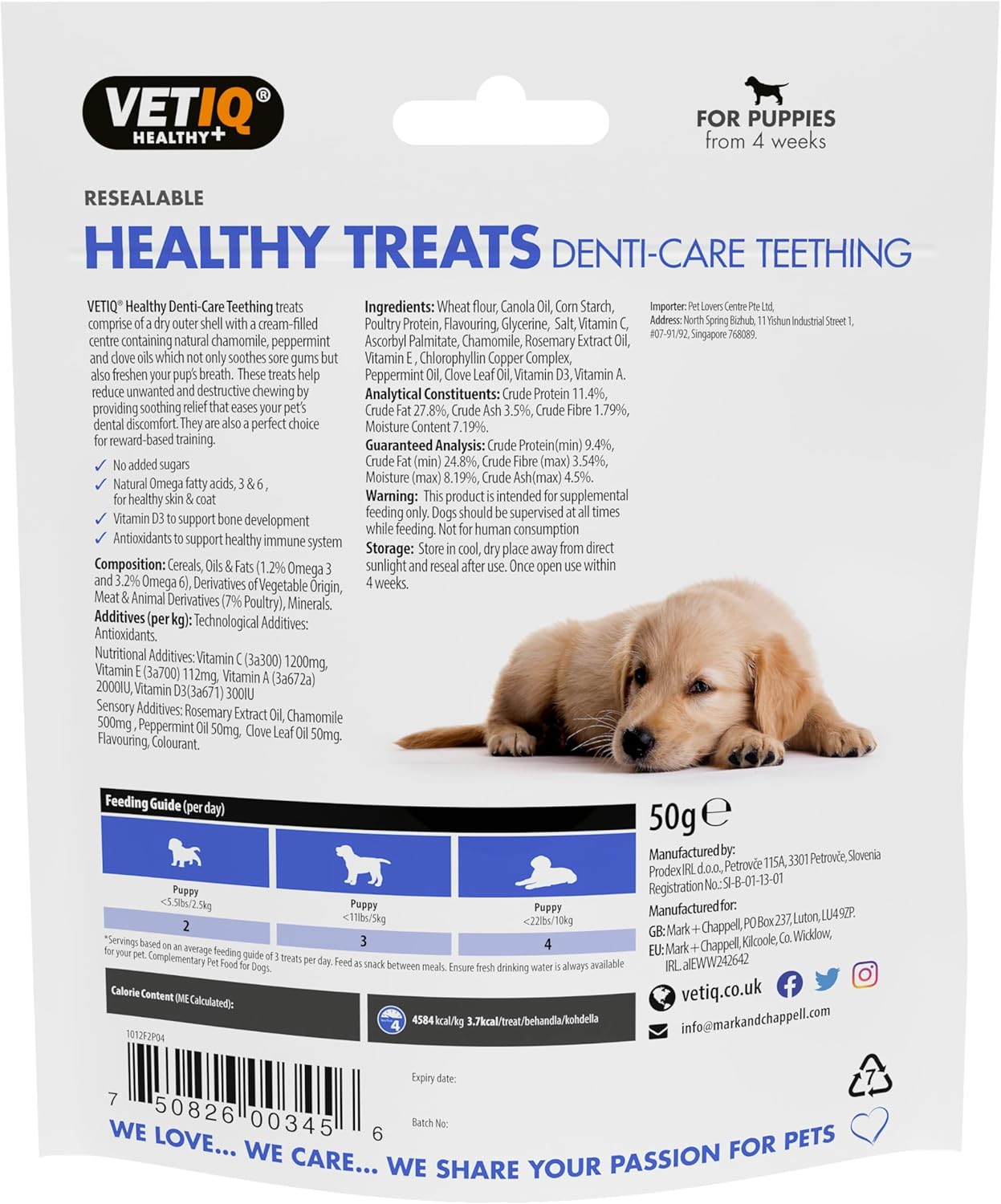 VETIQ Puppy Teething Treats 50g