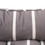 Grey Velvet Stripes Square Dog Bed, Large, 86 x 66 cm