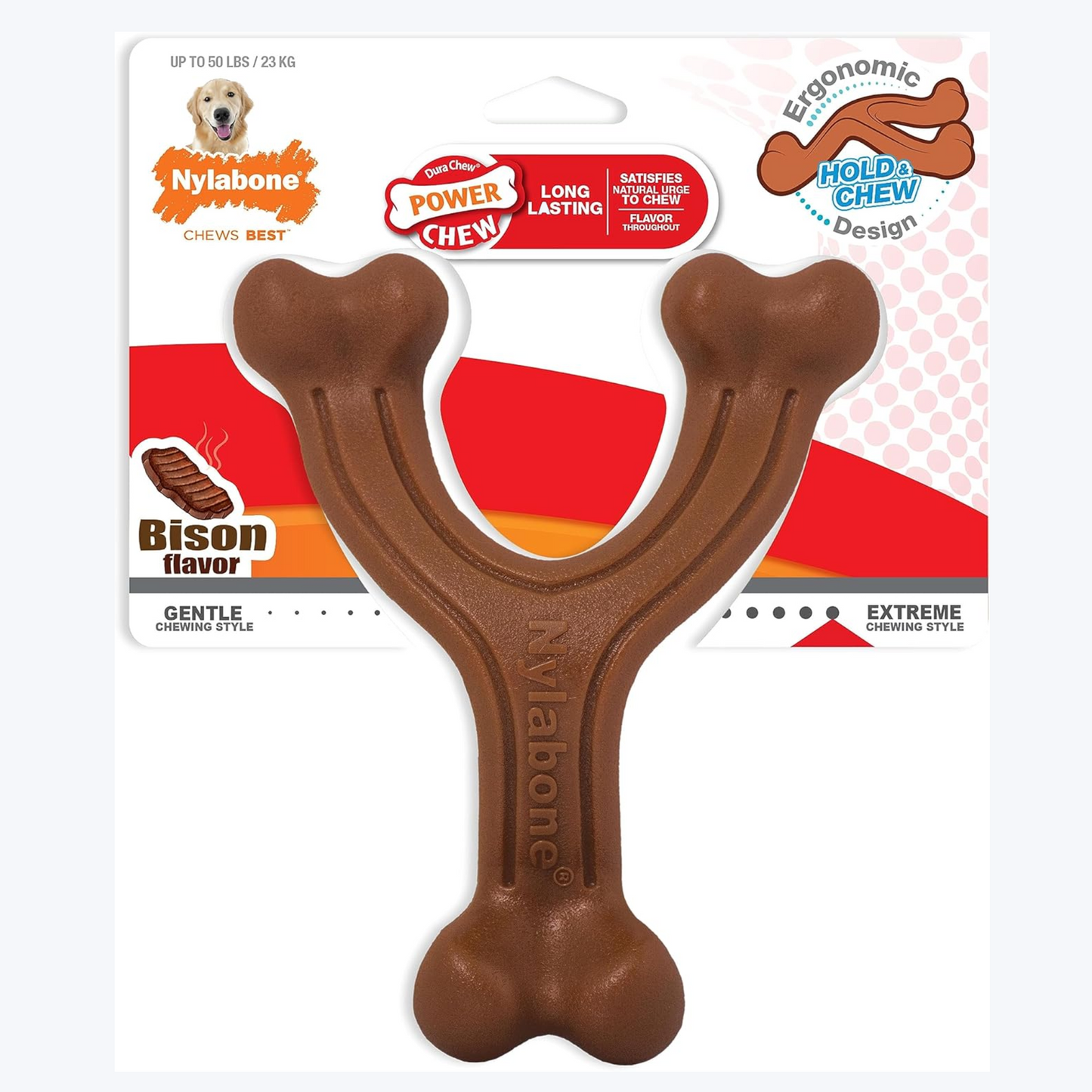 Nylabone Extreme Chew Wishbone Bison Large