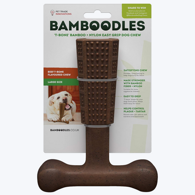 Bamboodles T-Bone Dog Chew - Beef Medium