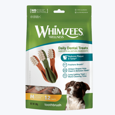 Whimzees Toothbrush Chew Medium 12 pack