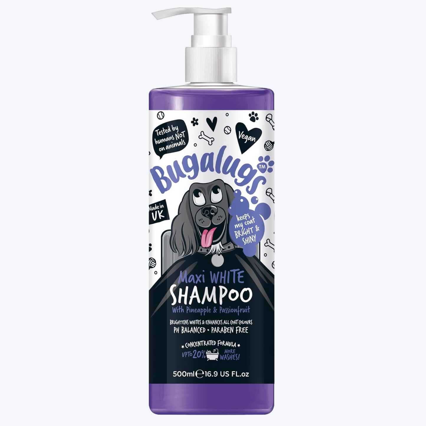 Bugalugs Maxi White Whitening Shampoo 500ml