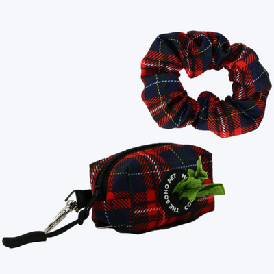 Soho Tartan Poop Bag Holder & Scrunchie