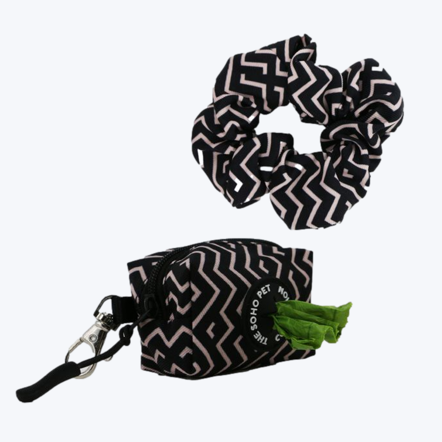 Soho Zigzag Poop Bag Holder & Scrunchie