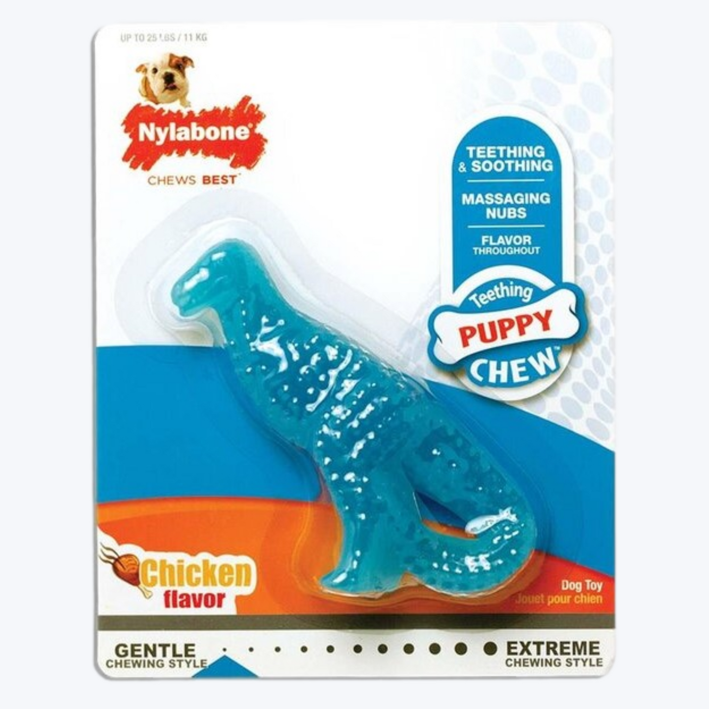 Nylabone Puppy Teething Dino - Chicken Small