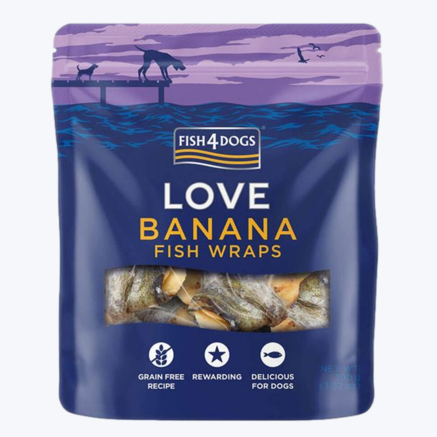 Fish4Dogs Love Banana Fish Wraps 100g