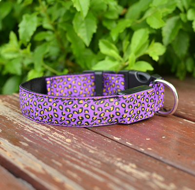 LED Nylon Leopard Pet Collar